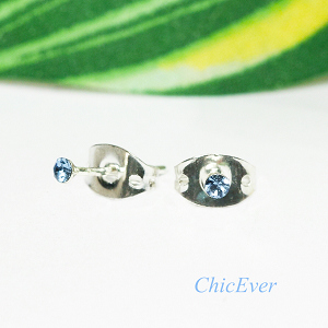 20x Mini-Ohrstecker mini 8308 - blau